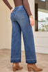 Raw Hem High Waist Straight Leg Loose Jeans